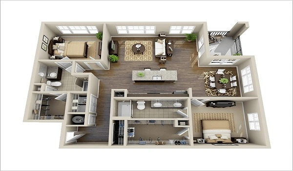 Featured Image of Nambiar District 25 2 BHK Apartmemnt Floor Plan