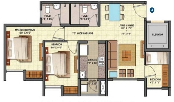 Featured Image of Nambiar District 25 2.5 BHK Apartmemnt Floor Plan