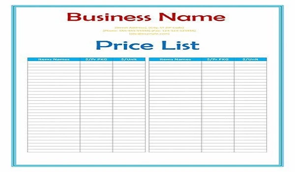 Featured image of Price List